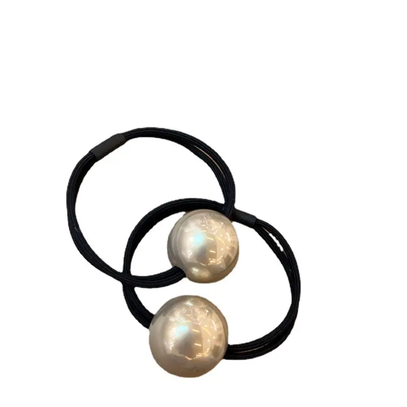 Korean Style Pearl Black Hair Rope Ring - Image 7