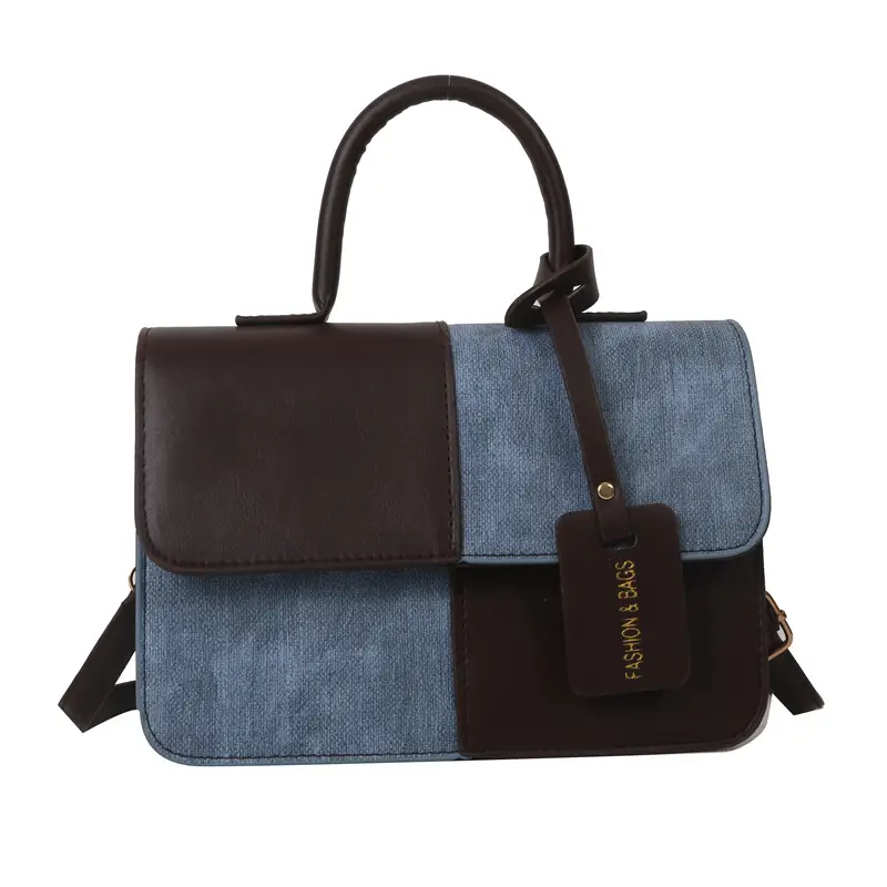 Women's Blue White Stitched Shoulder Messenger Bag 2023 - Image 9