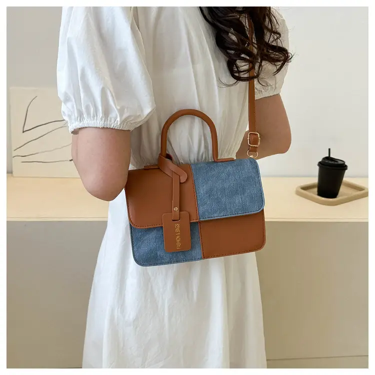 Women's Blue White Stitched Shoulder Messenger Bag 2023 — feature 10