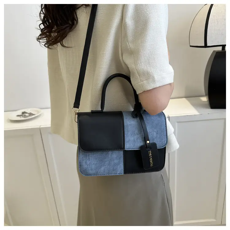 Women's Blue White Stitched Shoulder Messenger Bag 2023 — feature 11