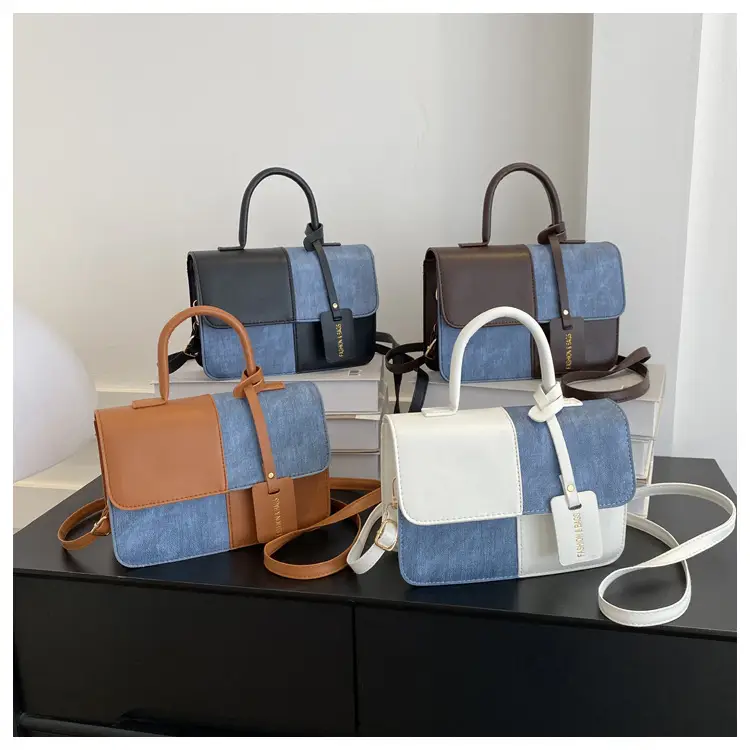 Women's Blue White Stitched Shoulder Messenger Bag 2023 — feature 20