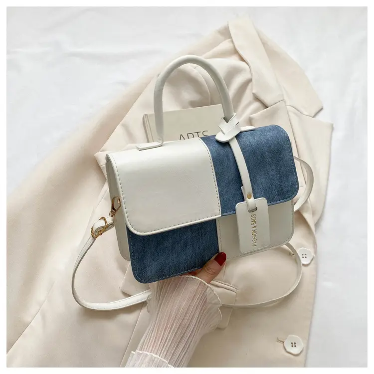 Women's Blue White Stitched Shoulder Messenger Bag 2023 — feature 22