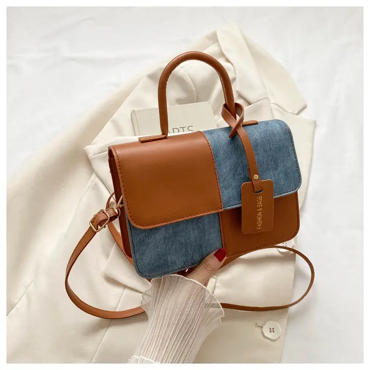 Women's Blue White Stitched Shoulder Messenger Bag 2023 — feature 23