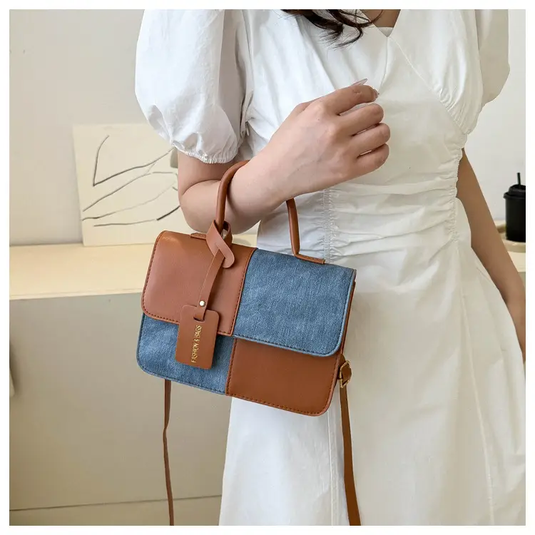 Women's Blue White Stitched Shoulder Messenger Bag 2023 — feature 8