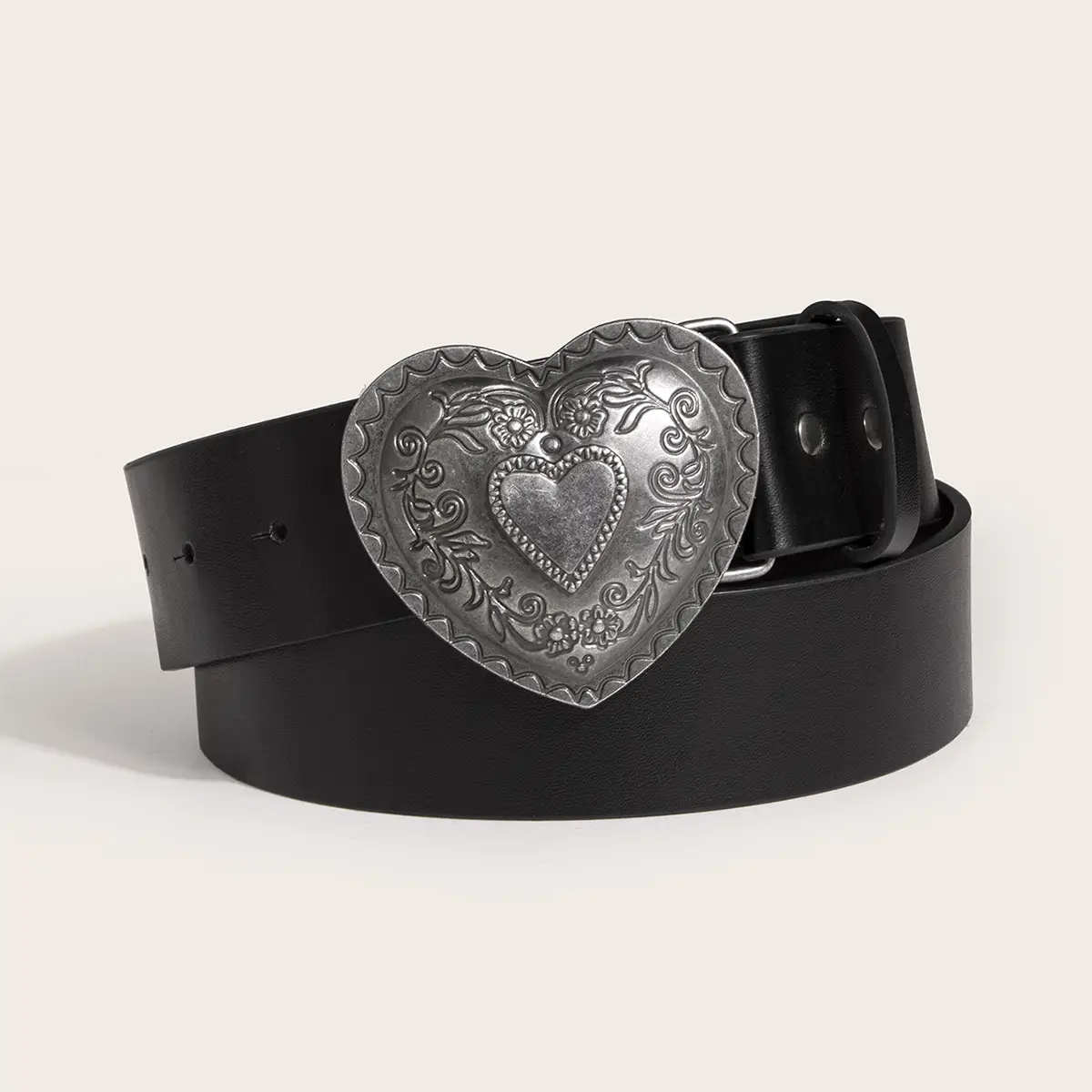Vintage Heart Carved Belt for Women