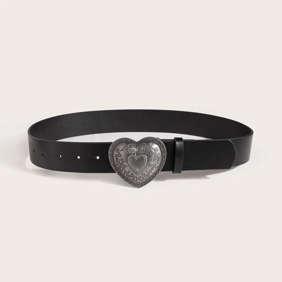 Vintage Heart Carved Belt for Women — feature 2