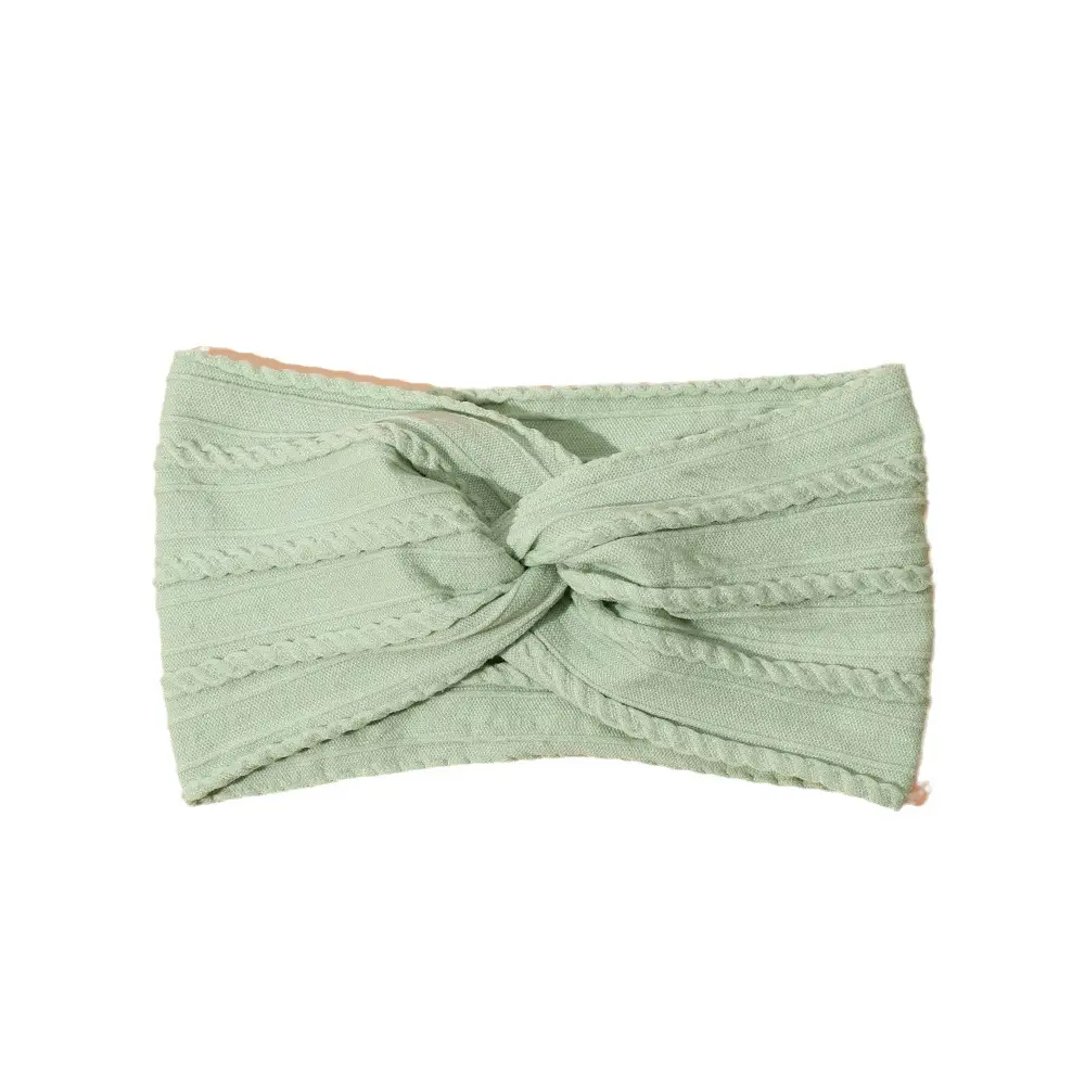 Green Cross Knot Headband for Baby Girls Nylon Elastic Wide Hairband - Image 49