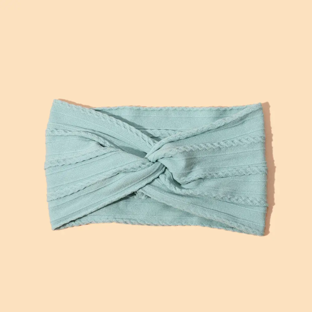 Green Cross Knot Headband for Baby Girls Nylon Elastic Wide Hairband — feature 9