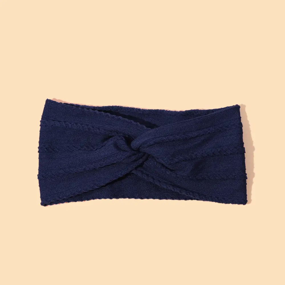 Green Cross Knot Headband for Baby Girls Nylon Elastic Wide Hairband - Image 2