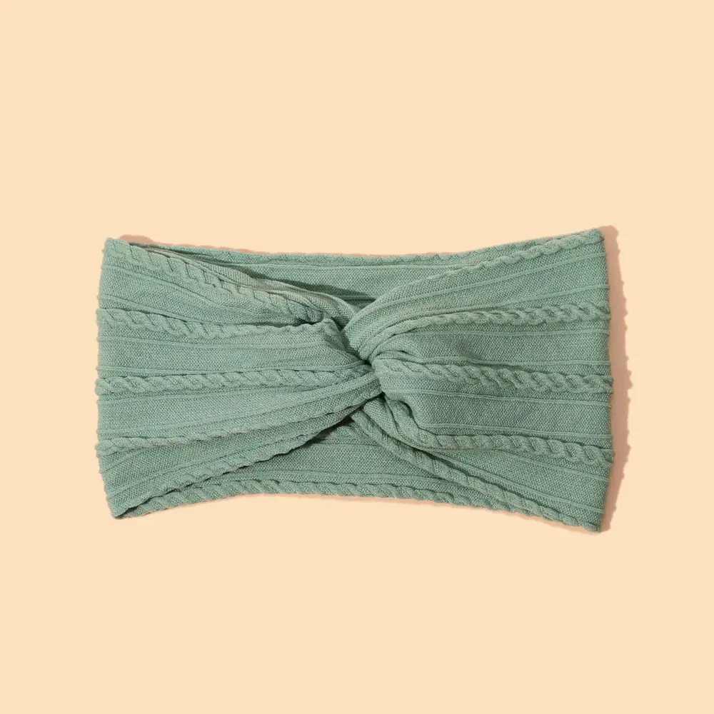 Green Cross Knot Headband for Baby Girls Nylon Elastic Wide Hairband - Image 33
