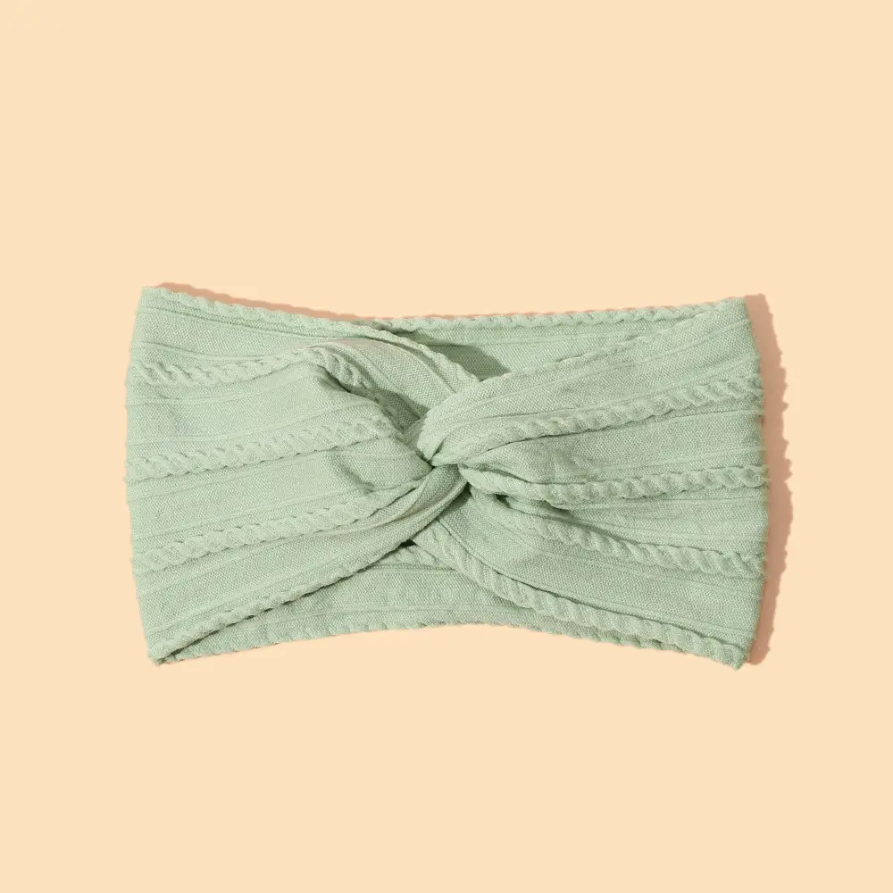 Green Cross Knot Headband for Baby Girls Nylon Elastic Wide Hairband - Image 39