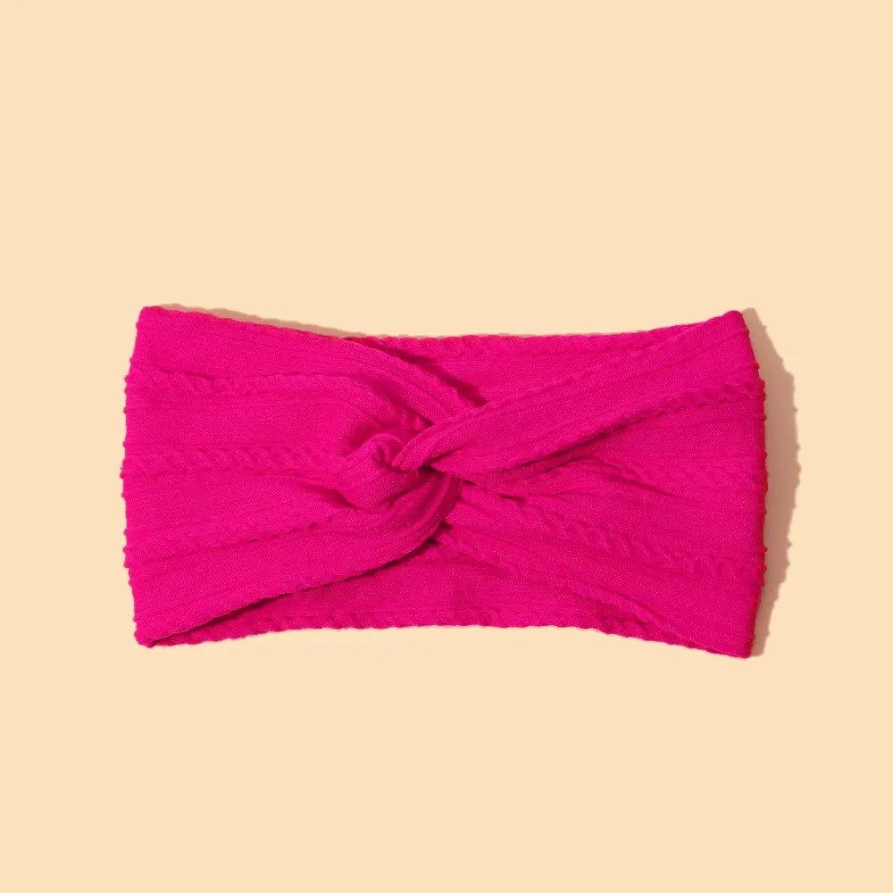 Green Cross Knot Headband for Baby Girls Nylon Elastic Wide Hairband - Image 5