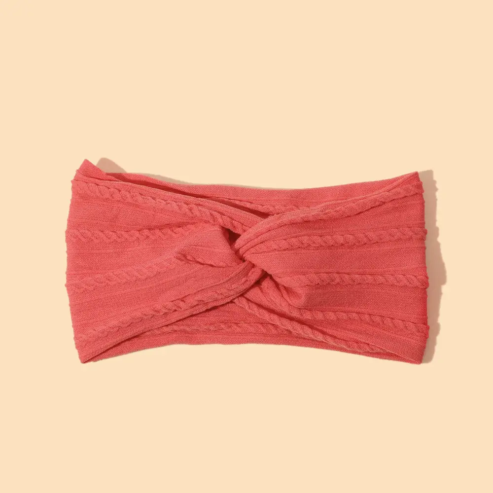Green Cross Knot Headband for Baby Girls Nylon Elastic Wide Hairband - Image 6