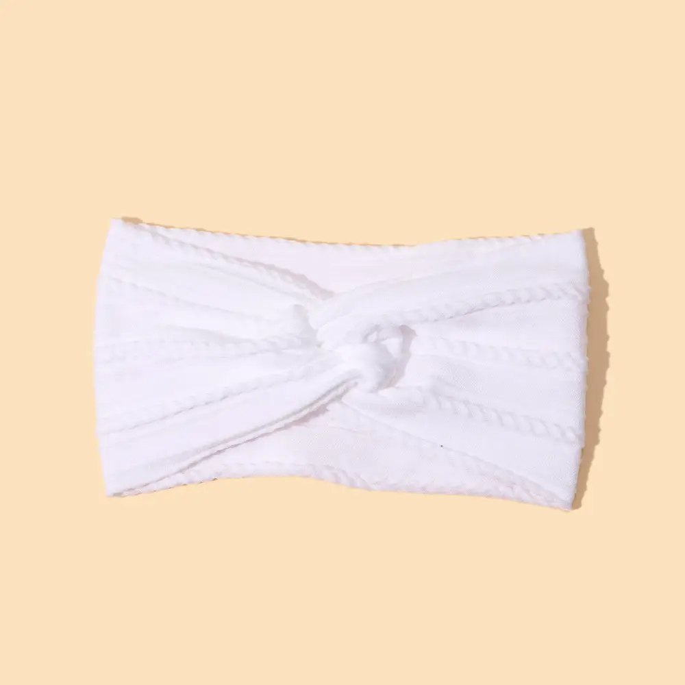 Green Cross Knot Headband for Baby Girls Nylon Elastic Wide Hairband - Image 8