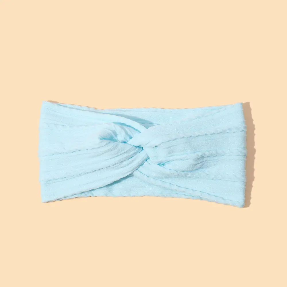 Green Cross Knot Headband for Baby Girls Nylon Elastic Wide Hairband - Image 9