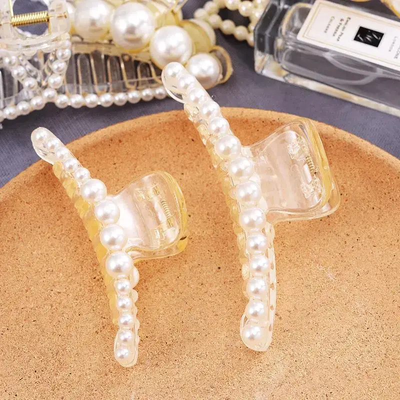 Pearl Hairpin Women's Back of Head Cyber Celebrity Large Hair Scratch Shark Clip Leopard Scratch Metal Hairpin Headwear — feature 12