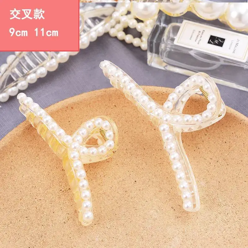Pearl Hairpin Women's Back of Head Cyber Celebrity Large Hair Scratch Shark Clip Leopard Scratch Metal Hairpin Headwear - Image 8