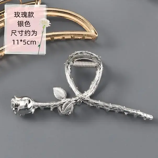Pearl Hairpin Women's Back of Head Cyber Celebrity Large Hair Scratch Shark Clip Leopard Scratch Metal Hairpin Headwear - Image 27