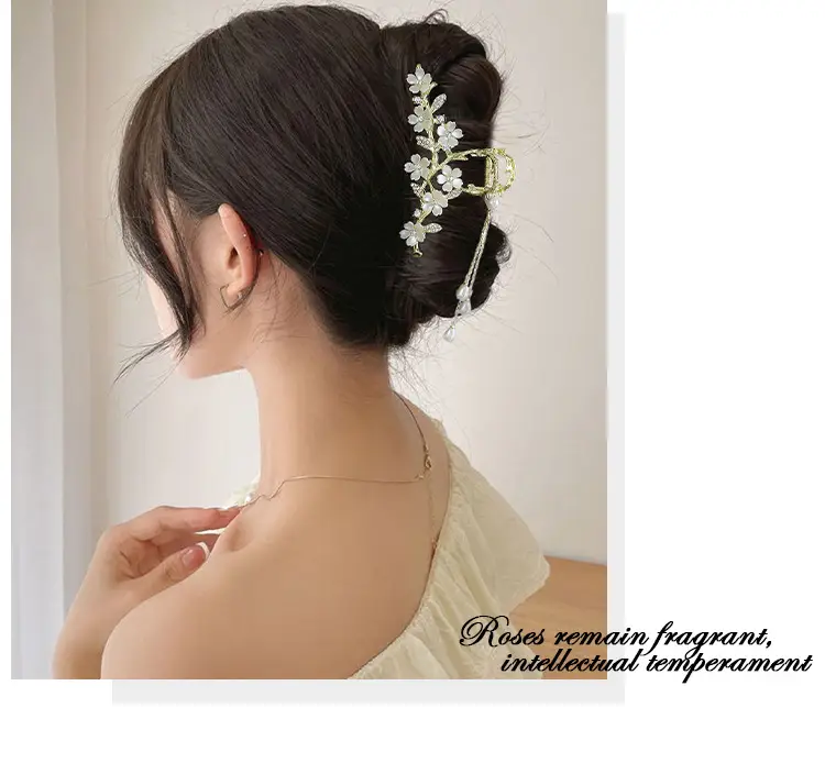 Cherry Blossom Hairpin for Women Elegant Tassel Style — feature 12