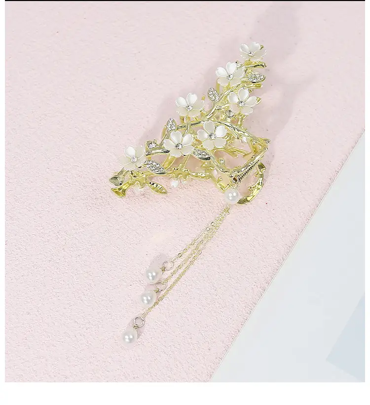 Cherry Blossom Hairpin for Women Elegant Tassel Style — feature 13