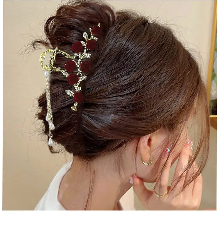 Cherry Blossom Hairpin for Women Elegant Tassel Style — feature 14