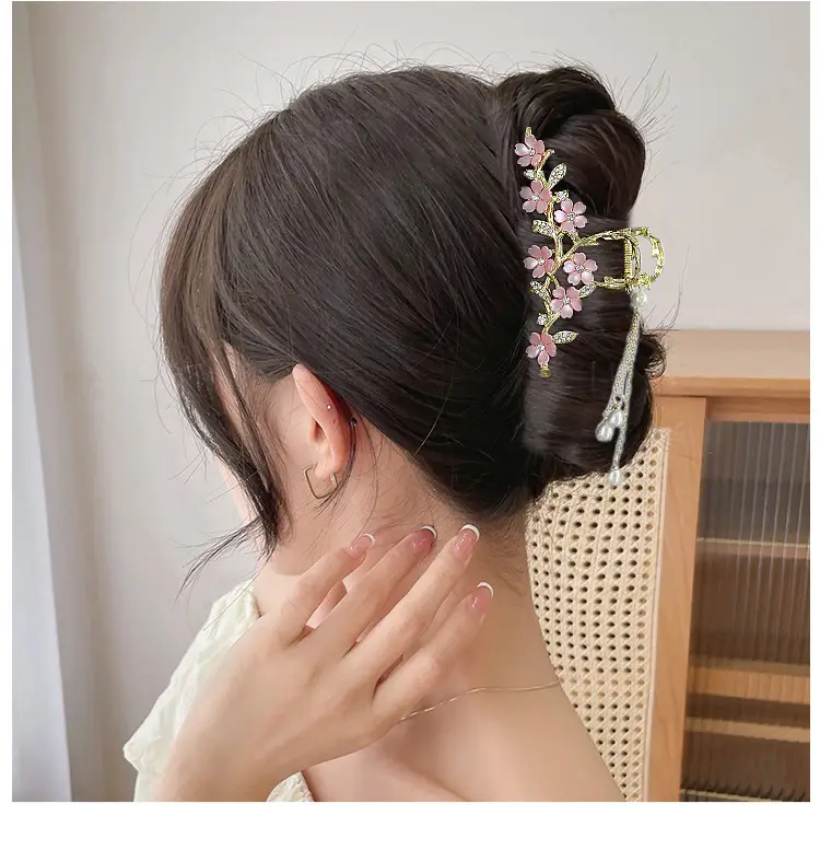 Cherry Blossom Hairpin for Women Elegant Tassel Style — feature 16