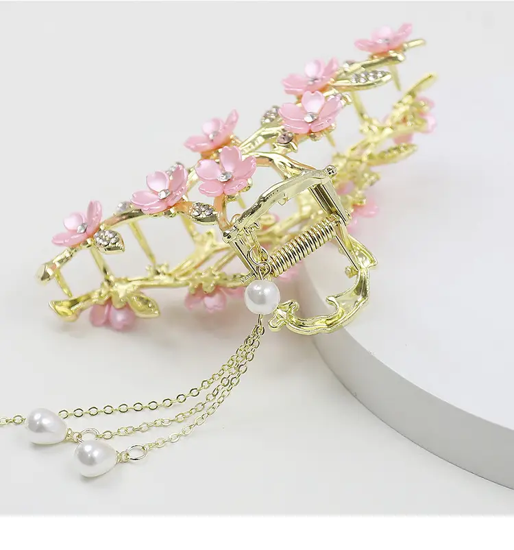 Cherry Blossom Hairpin for Women Elegant Tassel Style — feature 17