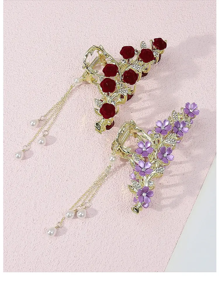 Cherry Blossom Hairpin for Women Elegant Tassel Style — feature 23