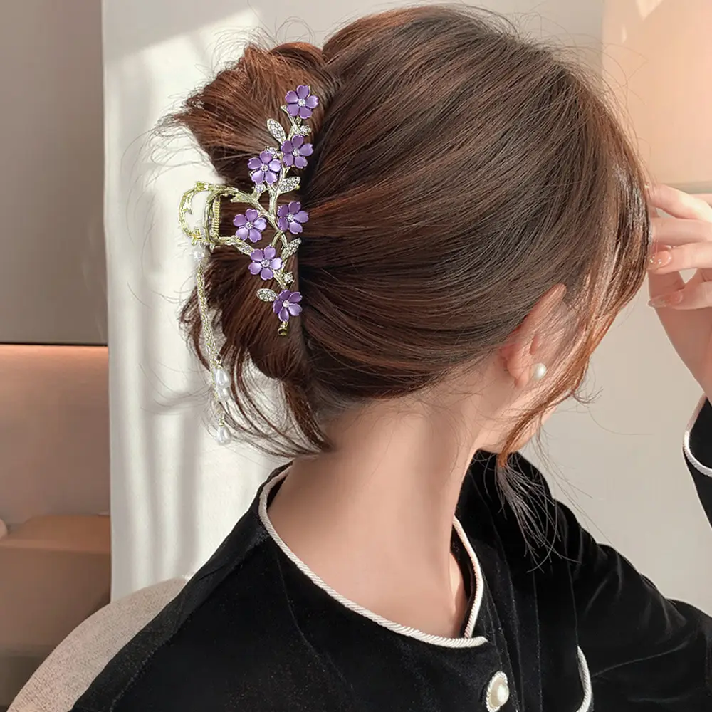 Cherry Blossom Hairpin for Women Elegant Tassel Style