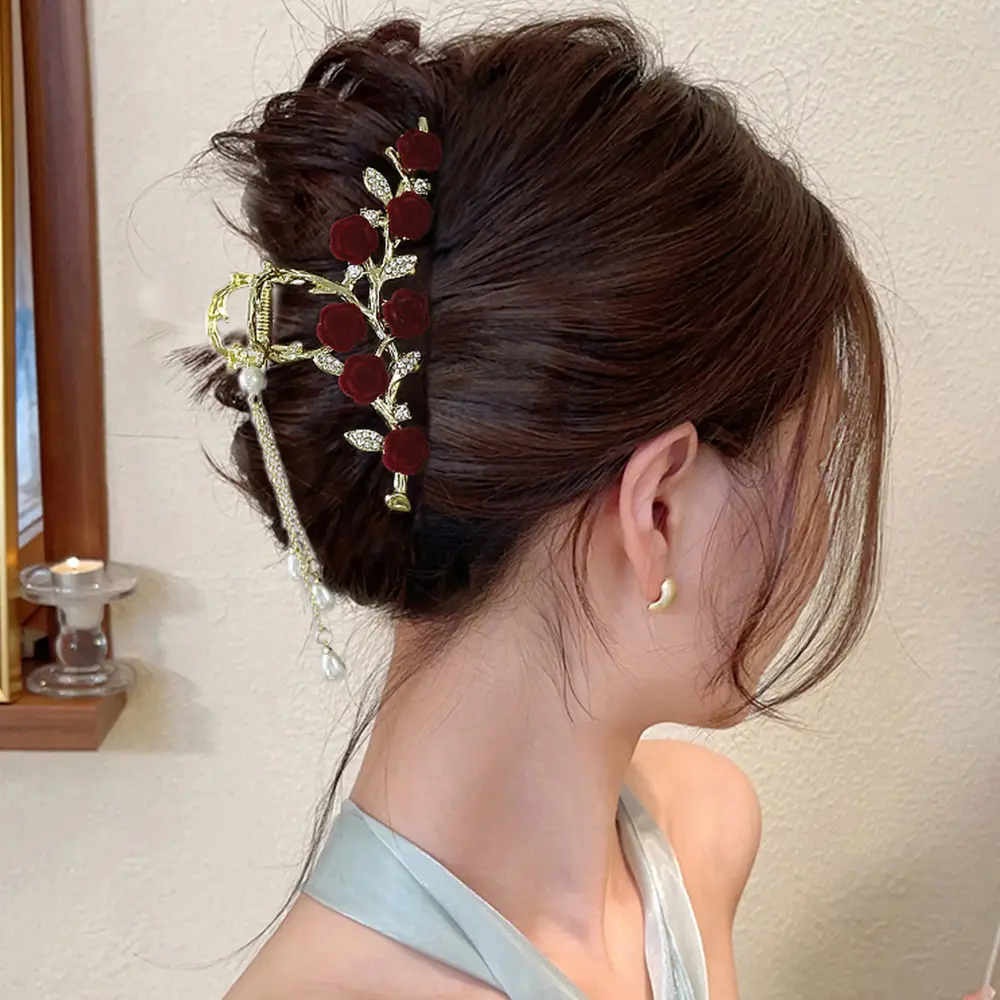 Cherry Blossom Hairpin for Women Elegant Tassel Style