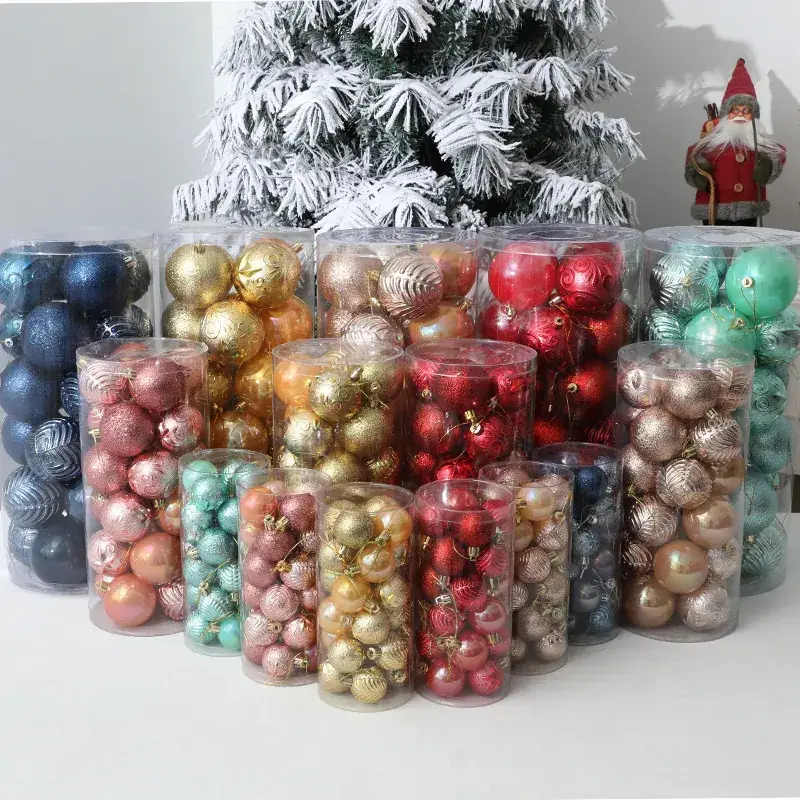 Christmas Ball Decor 4cm6cm8cm Painted Plastic Green - Image 15