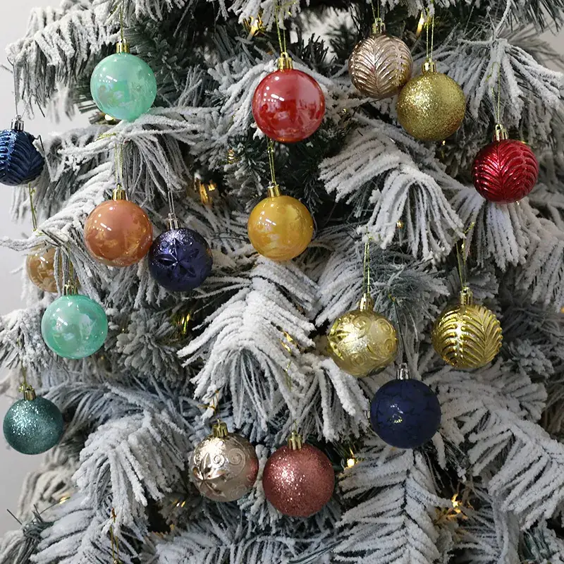 Christmas Ball Decor 4cm6cm8cm Painted Plastic Green - Image 16