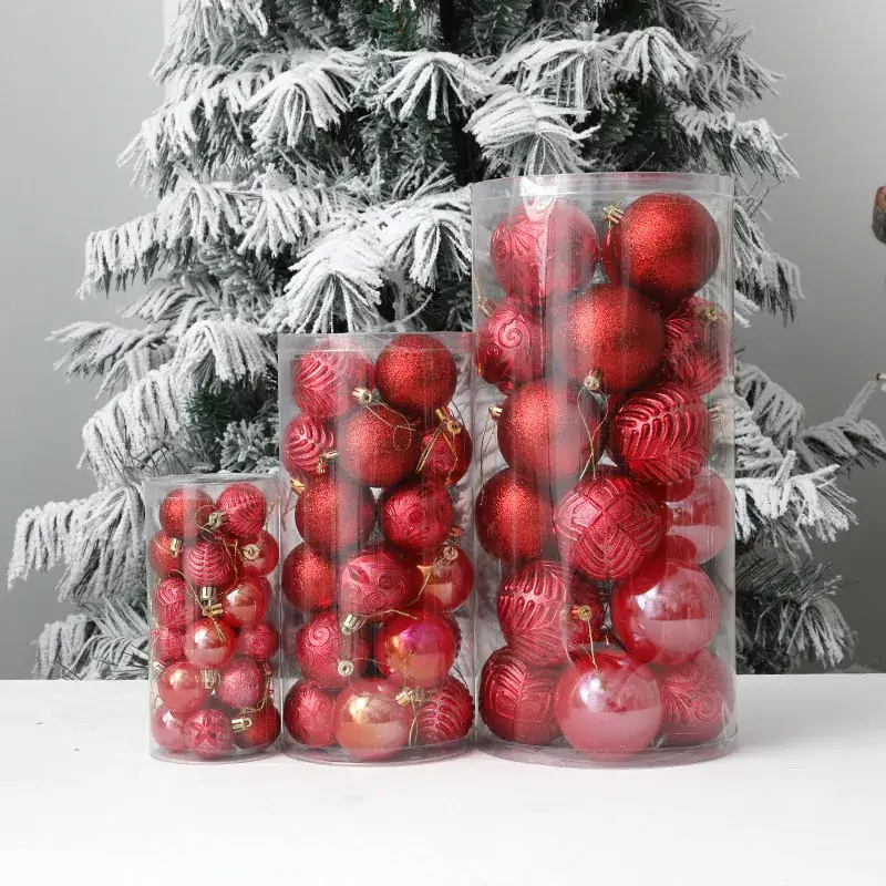 Christmas Ball Decor 4cm6cm8cm Painted Plastic Green - Image 17