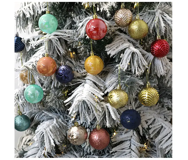 Christmas Ball Decor 4cm6cm8cm Painted Plastic Green — feature 17