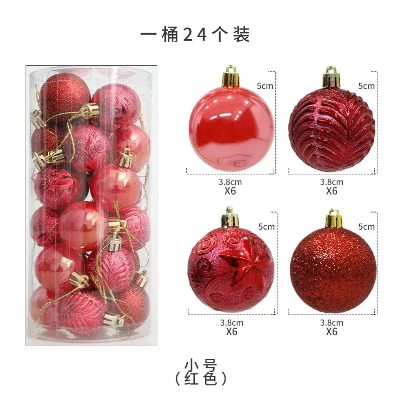 Christmas Ball Decor 4cm6cm8cm Painted Plastic Green - Image 6
