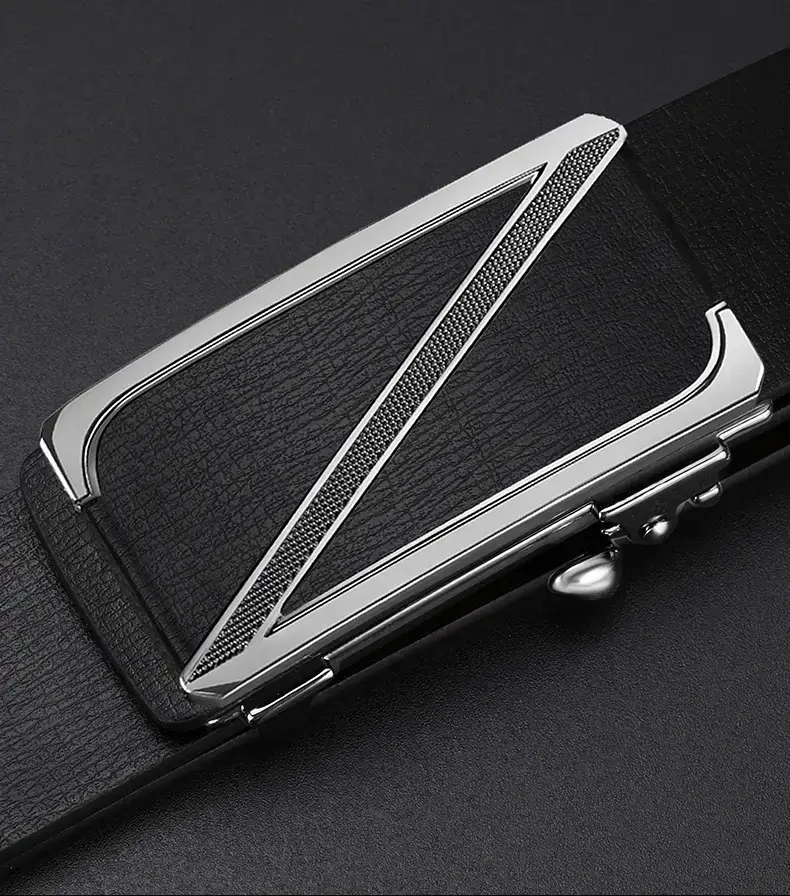 Men's Gold Plated Leather Belt with Automatic Buckle β feature 18