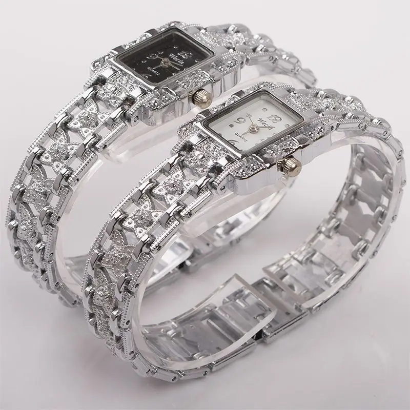 High-End Women's Rhinestone Bracelet Watches Set - Image 2