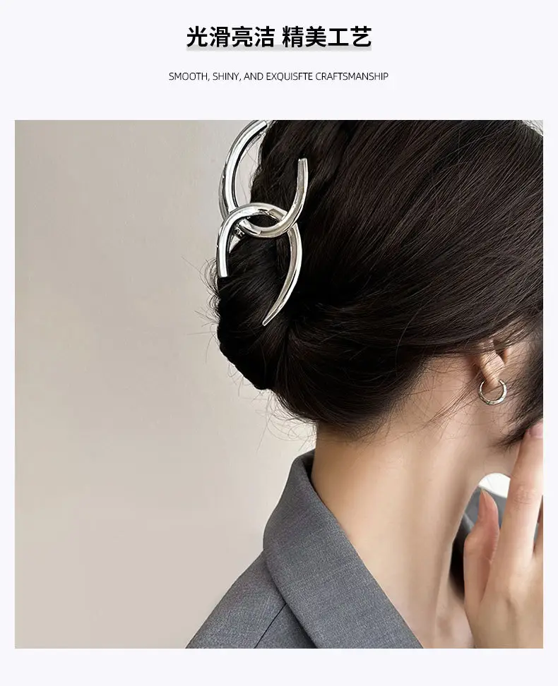 2024 Double C Metal Hair Clip for Women Summer Large Back Hair — feature 3