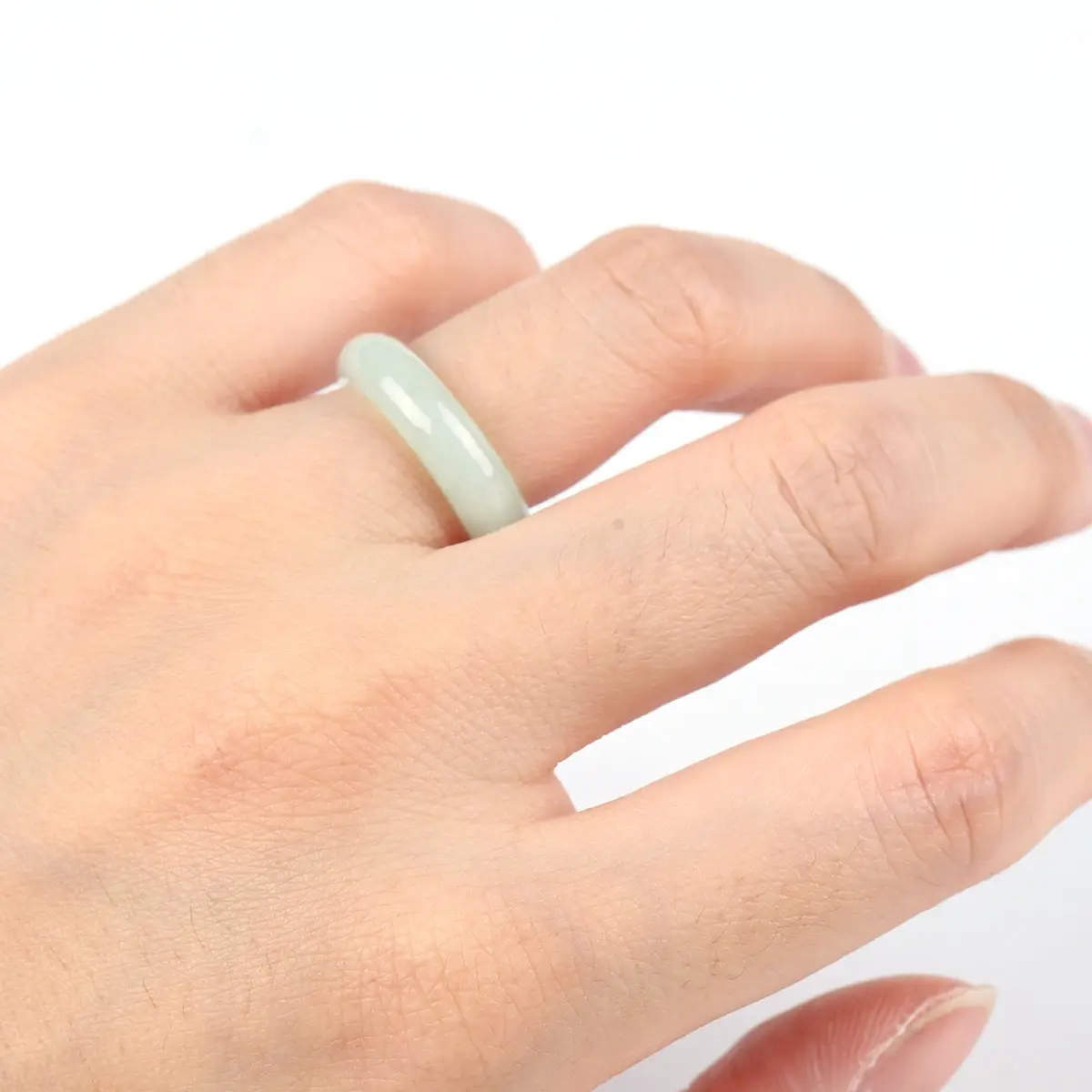 Jadeite Ice Green Natural Ice Green Glutinous Ring - Image 5