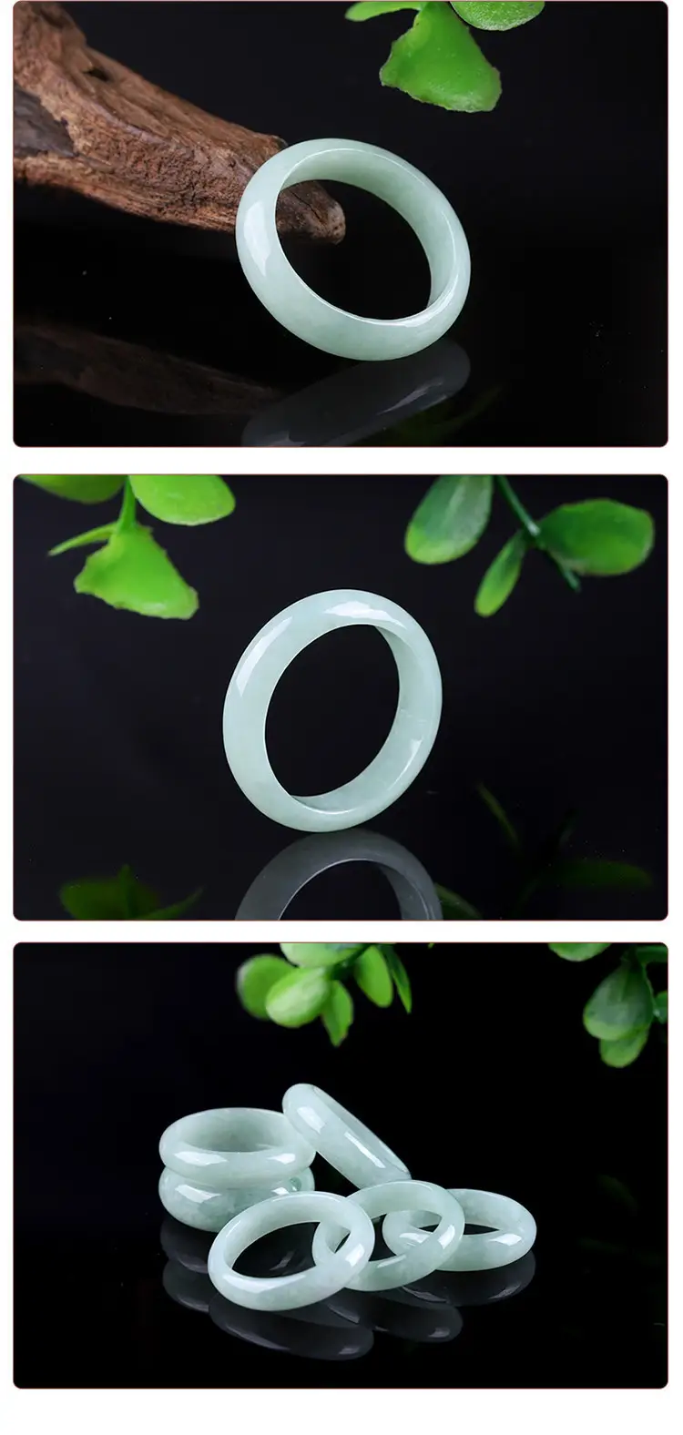 Jadeite Ice Green Natural Ice Green Glutinous Ring — feature 4