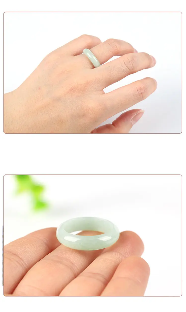 Jadeite Ice Green Natural Ice Green Glutinous Ring — feature 5