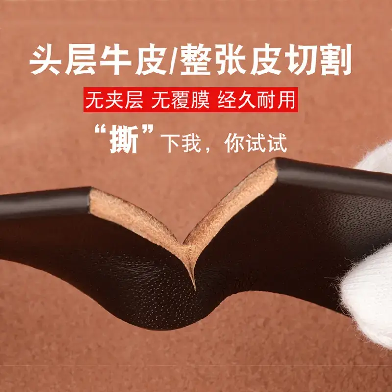 Men's Cowhide Leather Belt with Gold Pin Buckle - Image 4