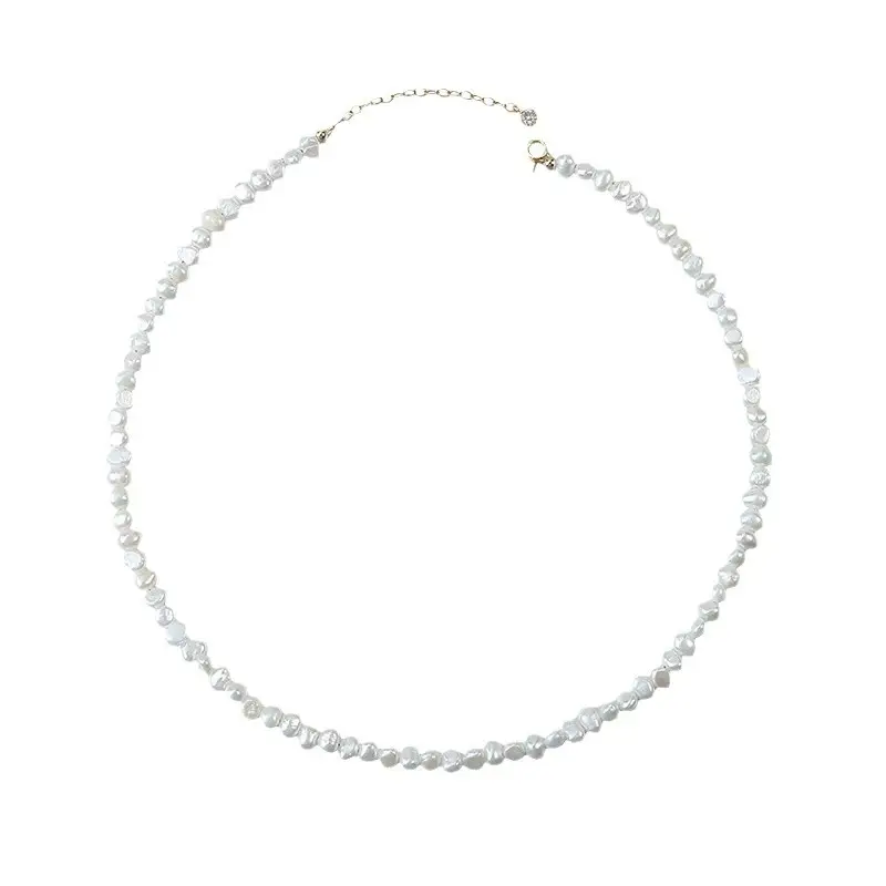 Broken Silver Pearl Clavicle Chain with Buckle - Image 7