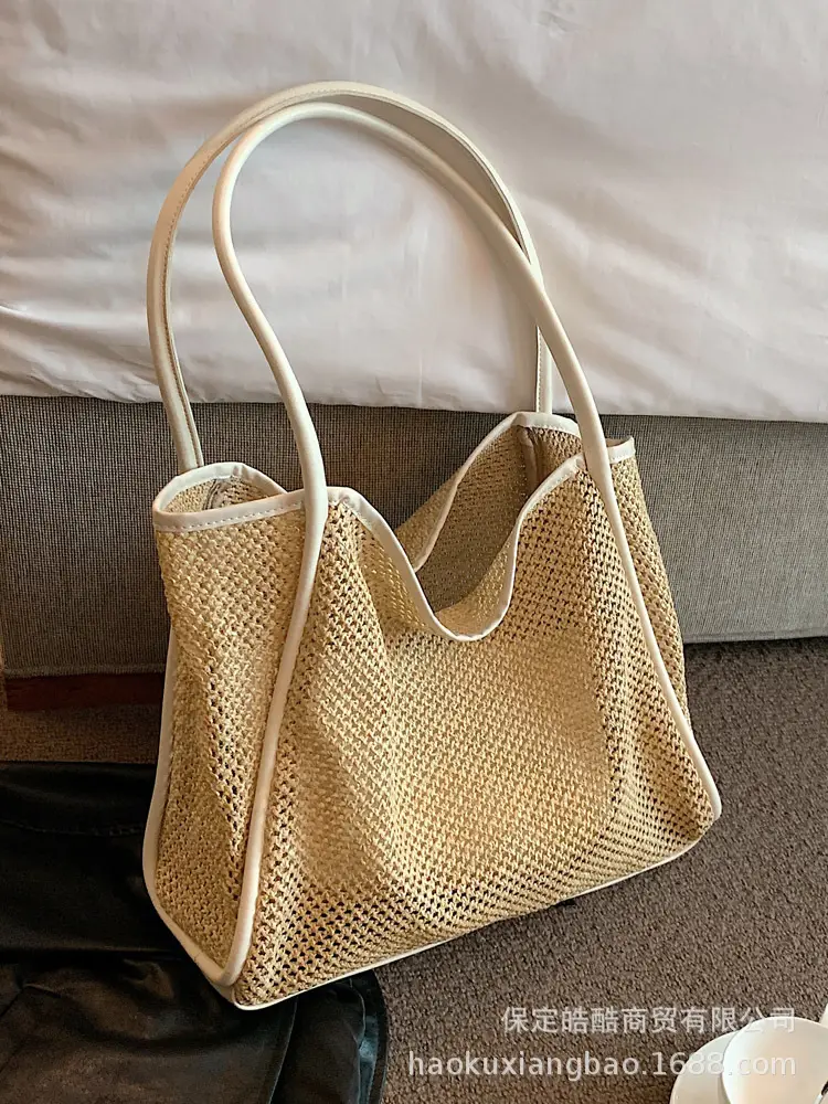 Women Straw Woven Tote Bag Large Capacity 2023 - Image 4