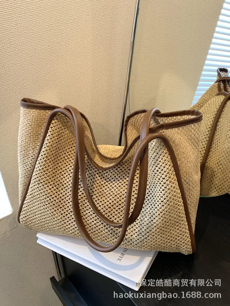Women Straw Woven Tote Bag Large Capacity 2023 - Image 5