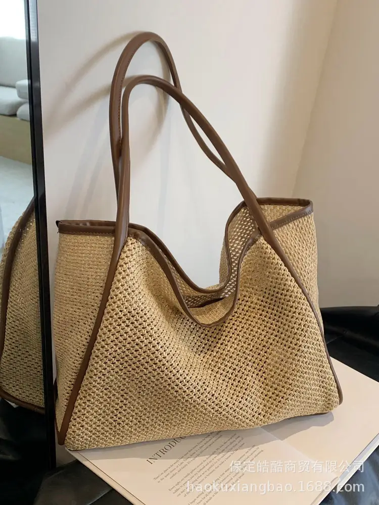 Women Straw Woven Tote Bag Large Capacity 2023 - Image 6