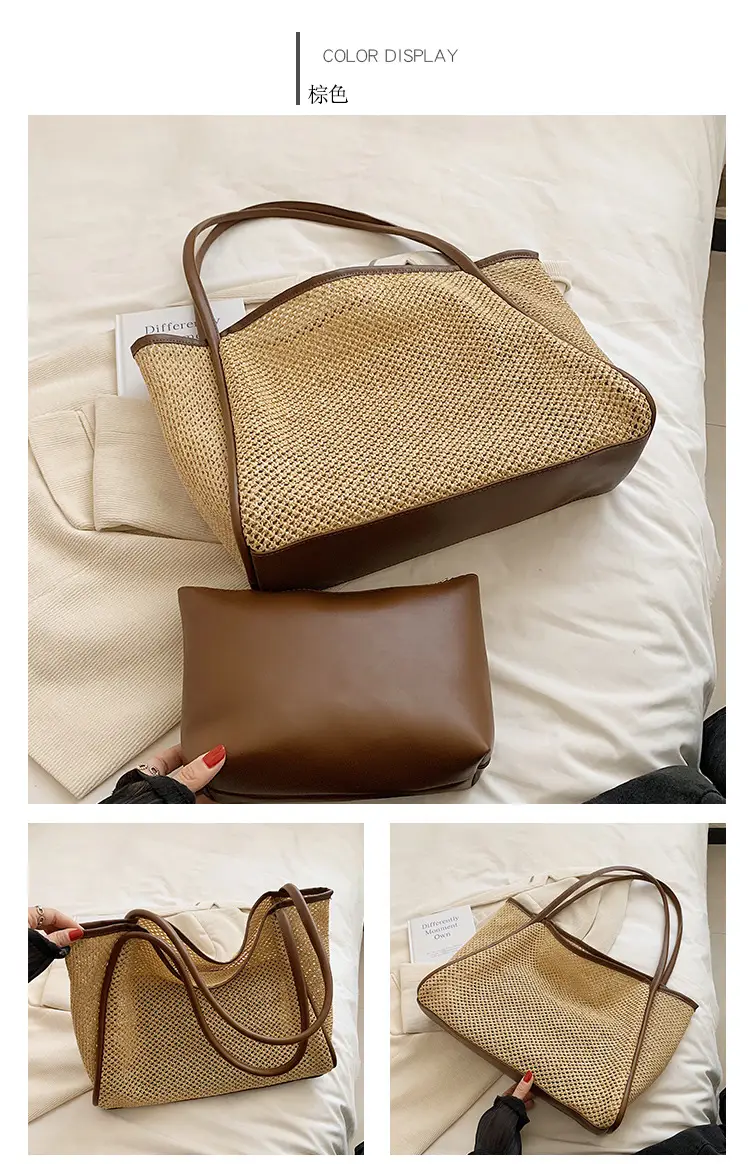 Women Straw Woven Tote Bag Large Capacity 2023 — feature 12
