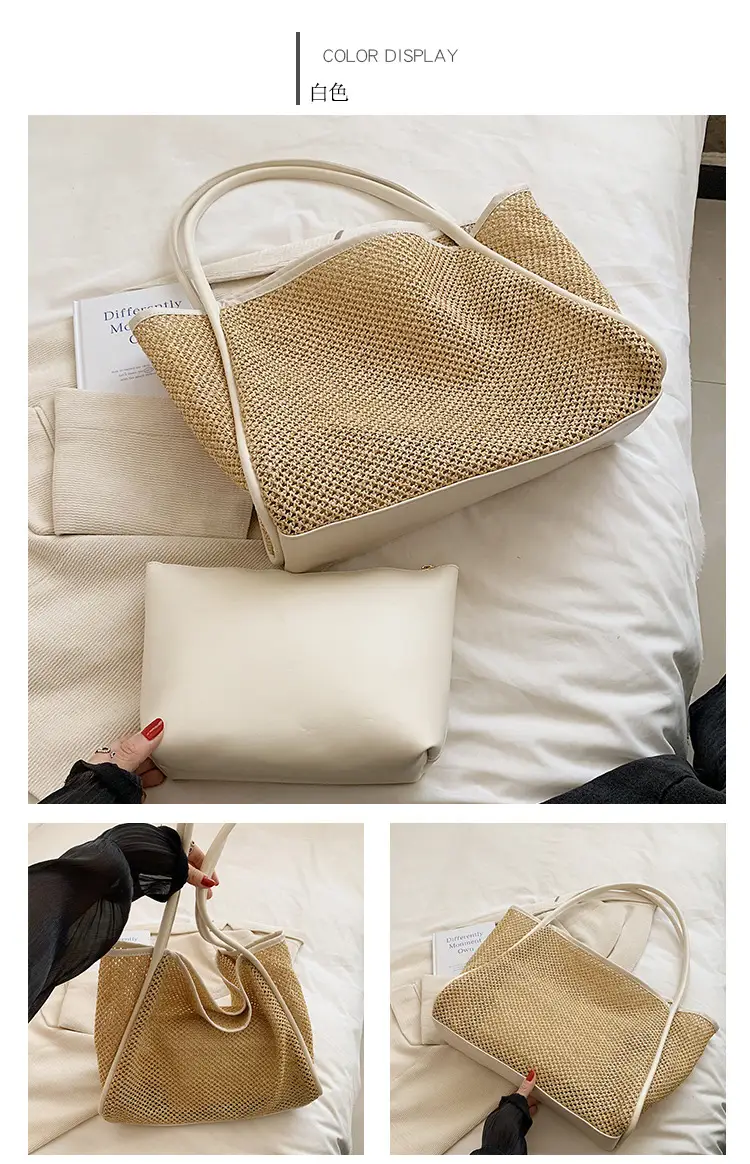 Women Straw Woven Tote Bag Large Capacity 2023 — feature 13