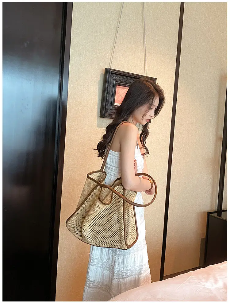 Women Straw Woven Tote Bag Large Capacity 2023 — feature 14