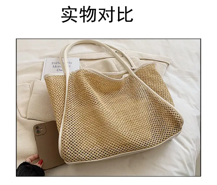 Women Straw Woven Tote Bag Large Capacity 2023 — feature 3
